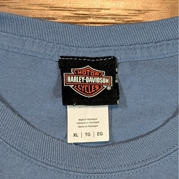 Harley Davidson Horny Toad Temple Texas Long Sleeve T-Shirt Blue XL 23x28 2-side - Picture 4 of 8